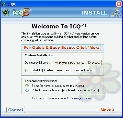 ICQ Installation