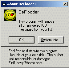 ICQ DeFlooder v1.1 Help Section.